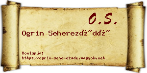 Ogrin Seherezádé névjegykártya